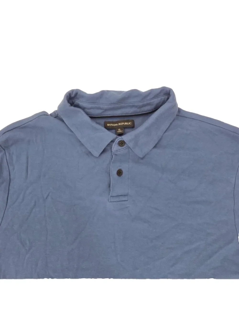 Banana Republic Polo Shirt Mens XL Blue Collared 100% Cotton Solid Casual Preppy